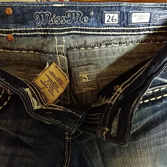 Miss me size 26 Embellished low rise jeans 27x33 - Picture 5 of 8